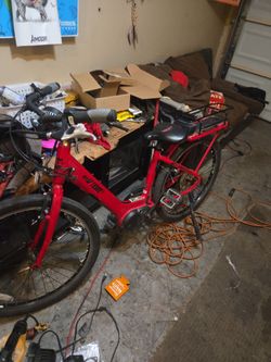 eVibe Red Electric Bike with Rear Rack