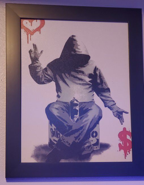 Banksy FOR LOVE OR MONEY on Canvas