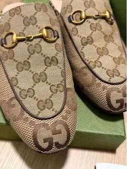 Gucci Horsebit GG Canvas Princetown Mule Slides Size 7 – Worn 2x