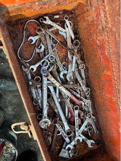 Toolbox with wrenches and sockets