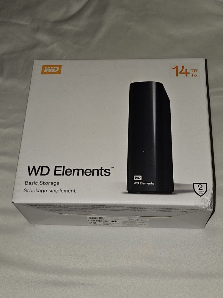Western Digital 14TB Elements Desktop External Hard Drive USB 3.0 for