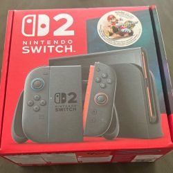 New Nintendo Switch 2 with Mario Kart world game.