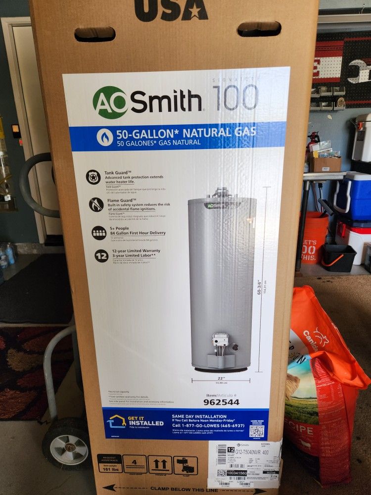 AO Smith Water Heater 50 Gallon Natural Gas