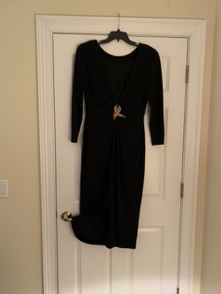 Designer black wool dress