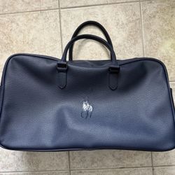 Ralph Lauren Polo Fragrances Navy Blue Traveler Weekender Bag 20”x10”x8”