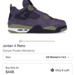 Rare - Jordan 4 Retro Canyon Purple - Size 13