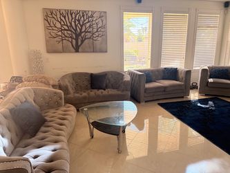 Velvet gray diamonds sofas