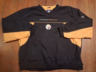 Adult Size 3xl Reebok Pittsburgh Steelers NFL Pullover Jacket pockets Side Zipper