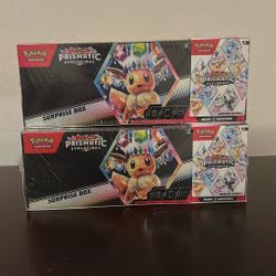 Pokémon Prismatic Evolutions Surprise Box ,2pack Phantasmal Set,League Battle Set