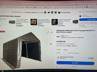 8 x 12 metal party tent or car shed with white cover