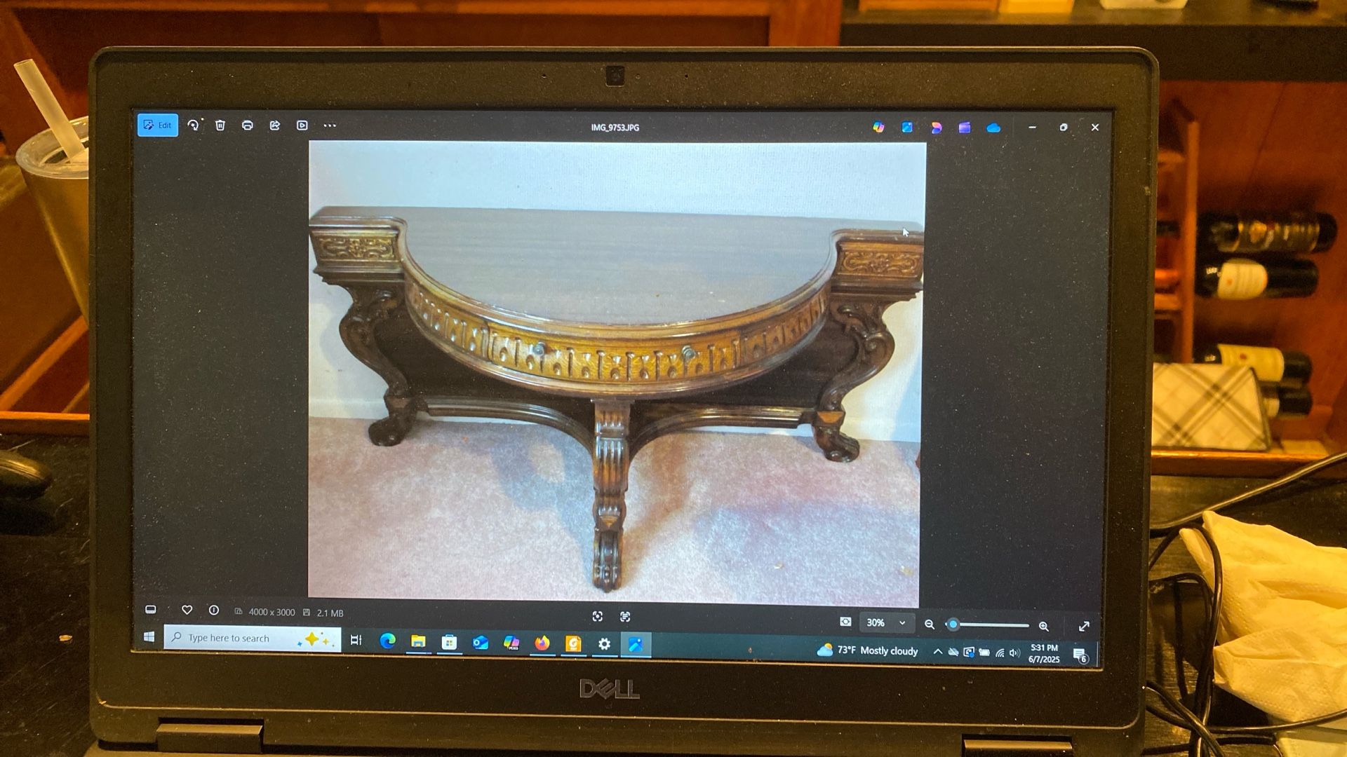 Antique Demilune Solid Wood Hall Table Williamsport Co.