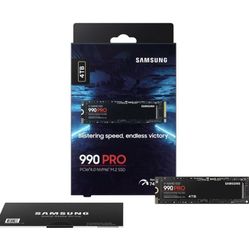 Samsung 990 PRO 4TB M.2 NVMe Internal SSD - Black (MZ-V9P4T0B/AM)