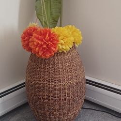 Wicker basket, crate, and barrel