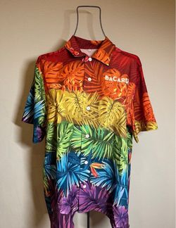 Bacardi Hawaiian Rainbow Pride Shirt