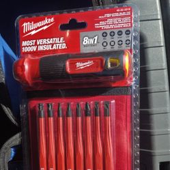 Milwaukee Insulated Slim Tip Multi Bit Screwdriver With Case 