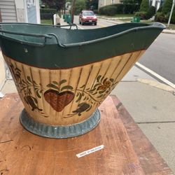 Hand Painted Antique Coal Hod