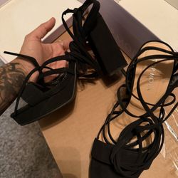 ankle tie heels 