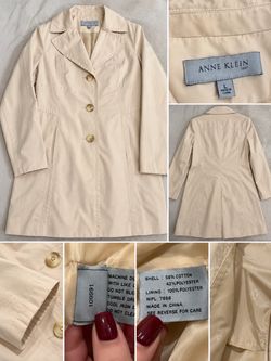 Anne Klein Classic Ivory Trench Coat – Size L