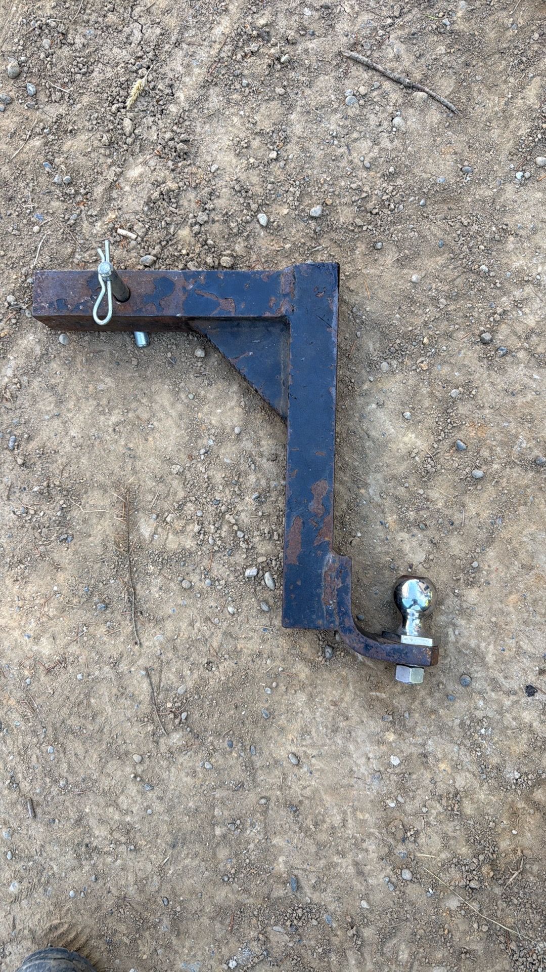 Custom hitch made for lifted truck