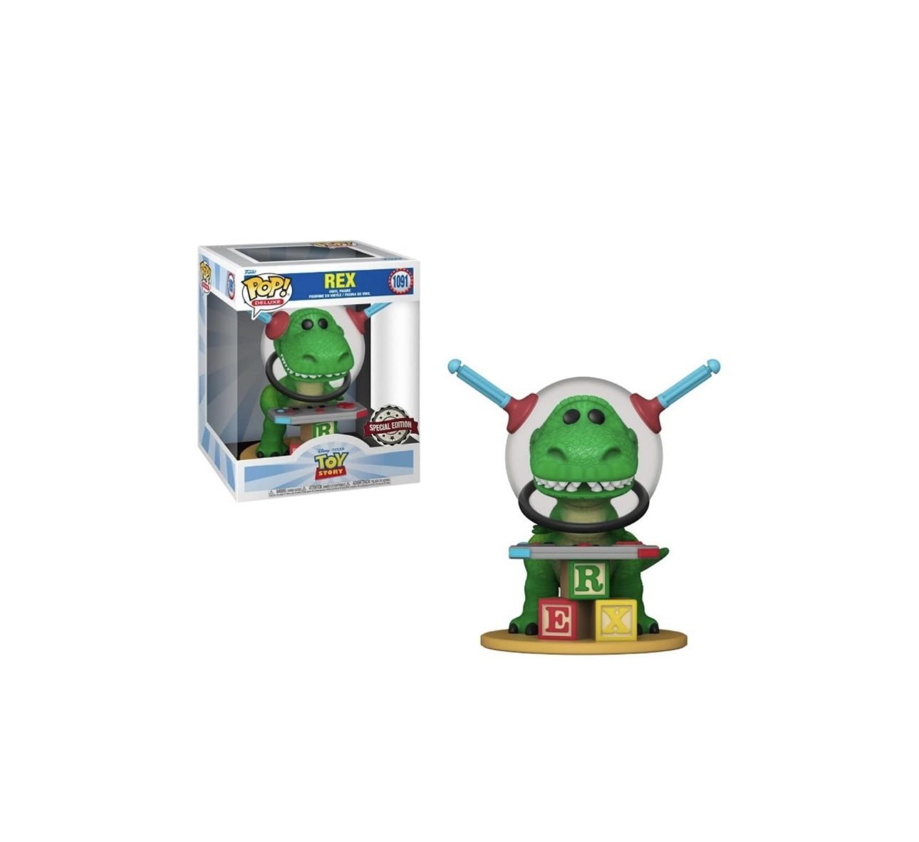 Funko Pop! Disney “Toy Story”, Deluxe, #1091 Rex, Special “Box Lunch” Sticker, New In Box, Great Gift 🎁 ($30 Pick Up Only)
