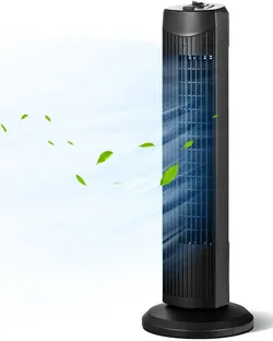 Tower Fan, 28 Inch Quiet Oscillating Fan, 3 Wind Speeds & Modes