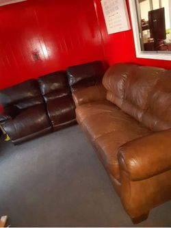 BEAUTIFUL leather couch love seat sofa