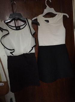 Girls black and white dress