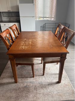 Wood dinner table