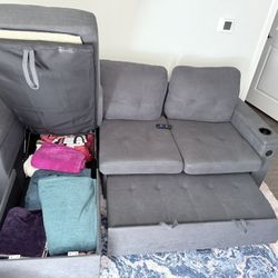Gray Storage Couch 