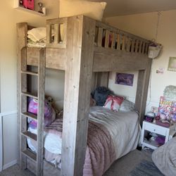 Restoration Hardware twin Callum storage bunk bed weathered white - $1,999