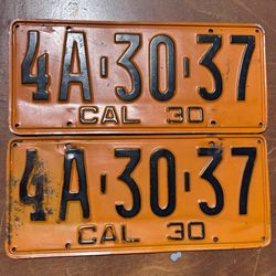 1930 pair California license plates