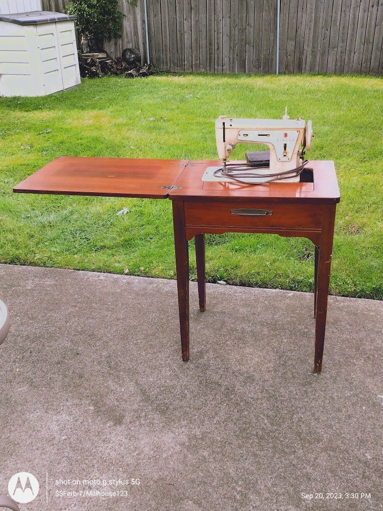 Indoor Table And Sewing Machine