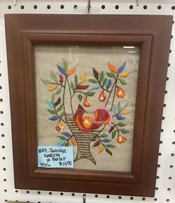 Art Vintage Needle Point Yarn Art 1970’s