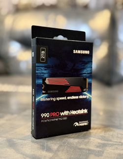 Samsung 990 PRO With Heatsink 2TB Gen 4 m.2 2280 NVMe 7450 MB read for laptop desktop or compatible devices