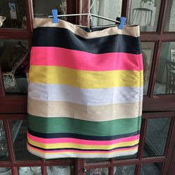 Beautifully Made Large Horizontal Stripped Pencil Skirt 