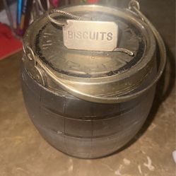 Vintage Biscuit Jar Frosted Glass