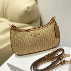 Coach Teri Shoulder Bag Straw Bag