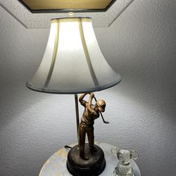Vintage Bronze Golfer Table Lamp