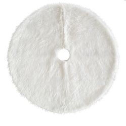 Christmas Tree Base Cover White Faux Fur Carpet