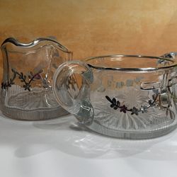 Vintage Silver Overlay Creamer And Sugar Set