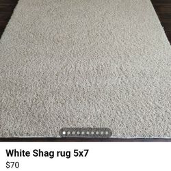 White Shag Rug 5x7
