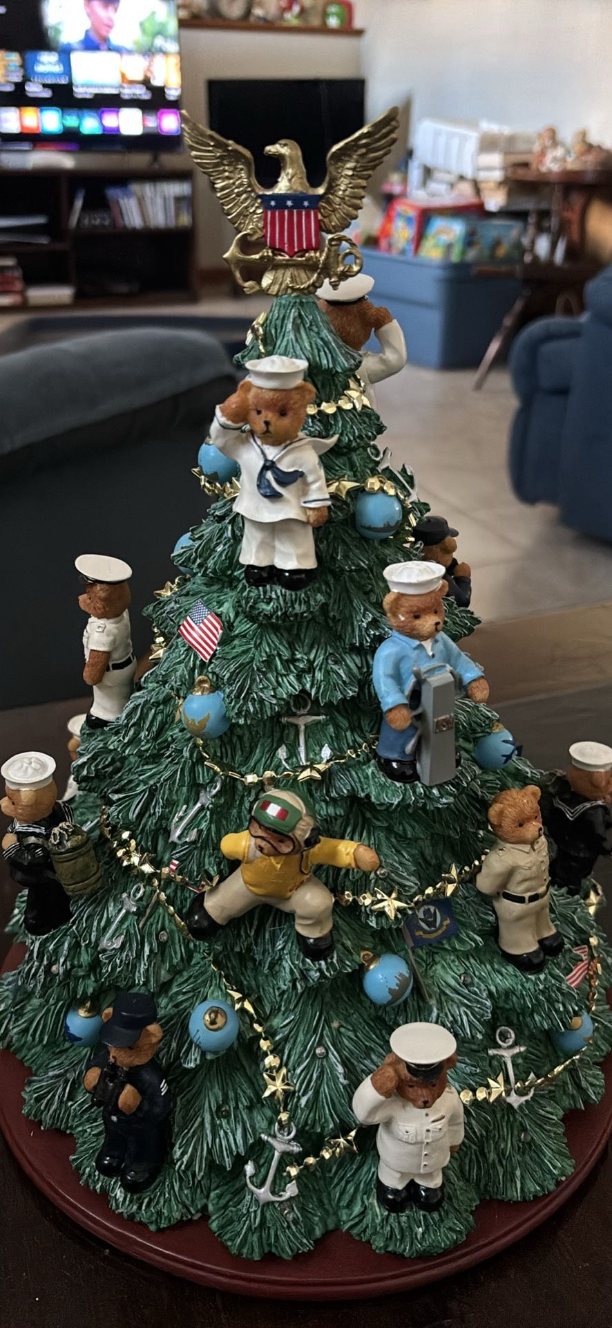 Teddies In The Navy Collectible figurine Xmas Tree From Hamilton  Collection  