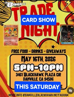SPORTS CARD SHOW TODAY. IN BLACK HAWK BAMVILLE