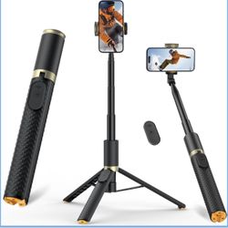 Selfie Stick Tripod Stand with Remote Control Extendable Up to 62" New Condition
