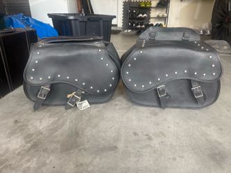 Leather Motorcycle Saddle Bags