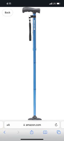 HurryCane Freedom Edition Foldable Walking Cane With T Handle, Blue Color, #1 Selling Walking Cane For Men & Women, Adjustable, Compact & Collapsible