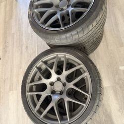 19" AM Wheels Staggered Set (5x114.3) + TPMS Sensors - Ready to Bolt On!