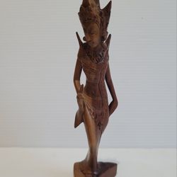 Vintage Balinese Wood Carved Indra Sculpture 8 1/2" Tall RARE.
