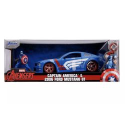 Captain America - 1:24 2006 Ford Mustang GT plus Figurine - Marvel Jada Toys