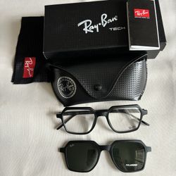 Ray Ban Eye Glasses Frame With Magnetic Polarize Shade Front Rx8069